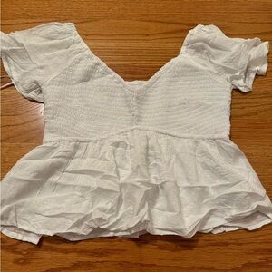 Hollister White Flowy Top